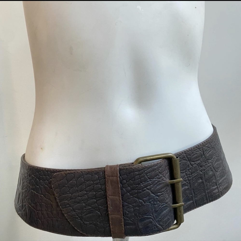 Balinese Dark Brown Faux Leather Belt